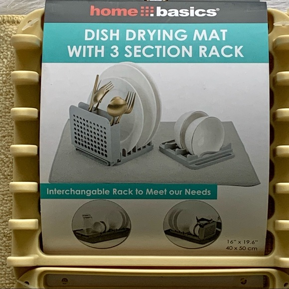 Dish Drying Mat w/ 3 Section Rack - Picture 4 of 5